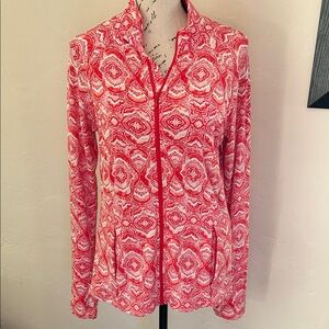 IBKUL  Red and White Patterned Jacket w/pockets